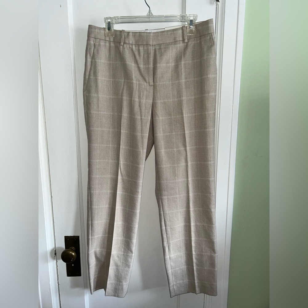 Ann Taylor The Ankle in Pant in Curvy Mid-Rise Size 8 Beige Linen Blend - NWT